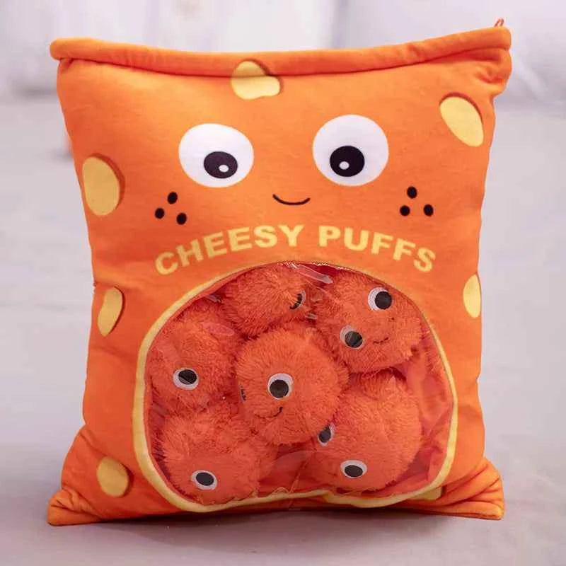 Cheesy Puffs Plush Toy Set (6–9pcs) – Cute Snack Stuffed Pillows Soft Gift for Kids 30-50cm (11.8"-19.7")