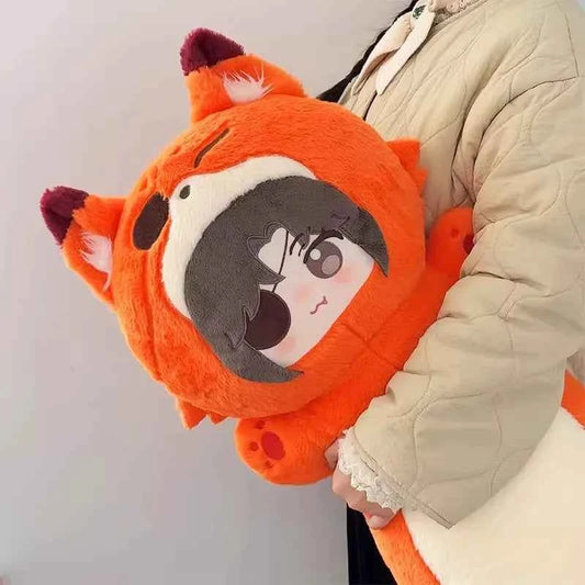 Oversized Fox Cosplay Plush Toy – Fluffy Long Stuffed Animal Body Pillow (80cm)