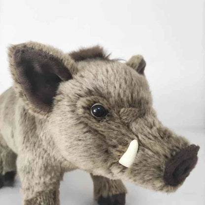 Lifelike African Wild Boar Plush Toy (14 in) - Frightening Pig Stuffed Animal Doll Gift