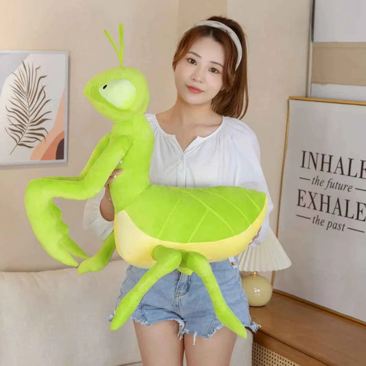 Kawaii Praying Mantis Plush Toy – Giant Green Insect Stuffed Animal Pillow