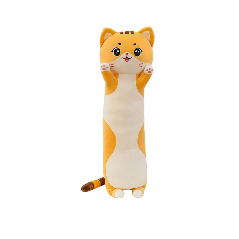 Kawaii Giant Big Face Cat Plush Pillow - Soft Stuffed Kitten Sleeping Cushion and Gift, 2 Colors and 4 Sizes