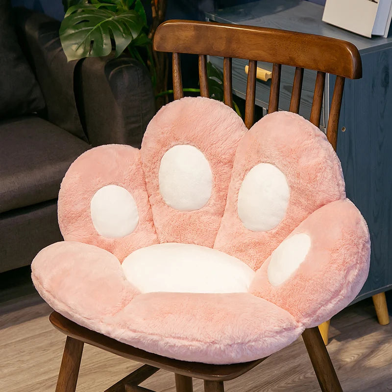 70cm Kawaii Plush Bear Paw Mat Cute Animal Bear Cat Foot Pillow Heart Plush Cushion Stuffed Soft Toys for Home Decor Gifts Pink 60 x 70cm