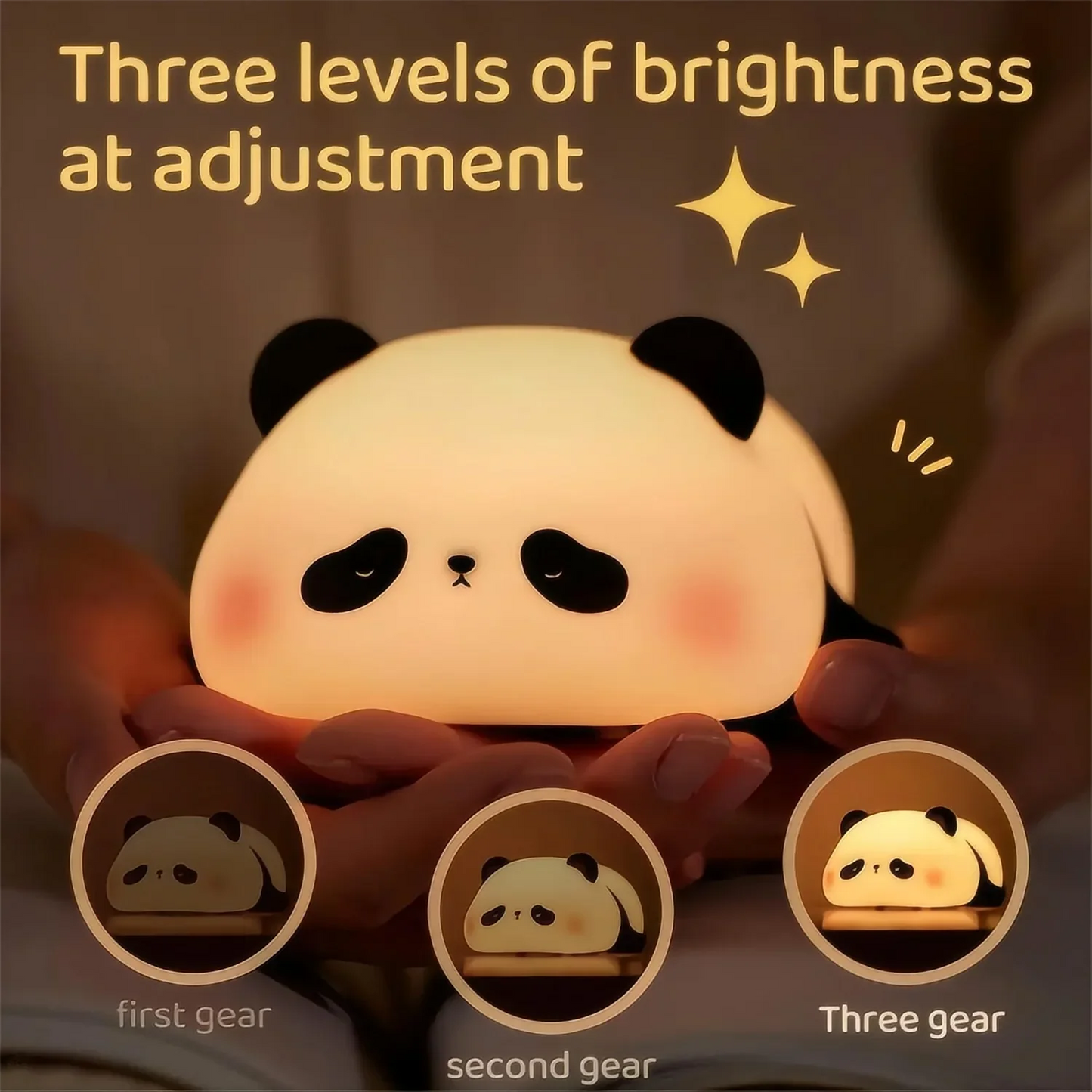 Kawaii Animal LED Night Light (3.9 in) - Dimmable Silicone Table Lamp Rechargeable