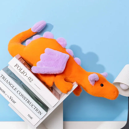 Colorful Little Flying Dragon Plush Toy – Soft Dragon Stuffed Animal Orange 23.6" (60cm)