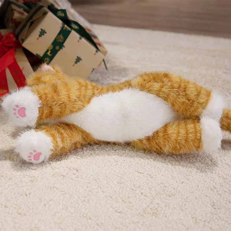 6 Colors Cute Simulation Cat Plush Toys Soft Stuffed Kitten Model Fake Cat Realist Animals Kids Girls Valentine's Day Gift