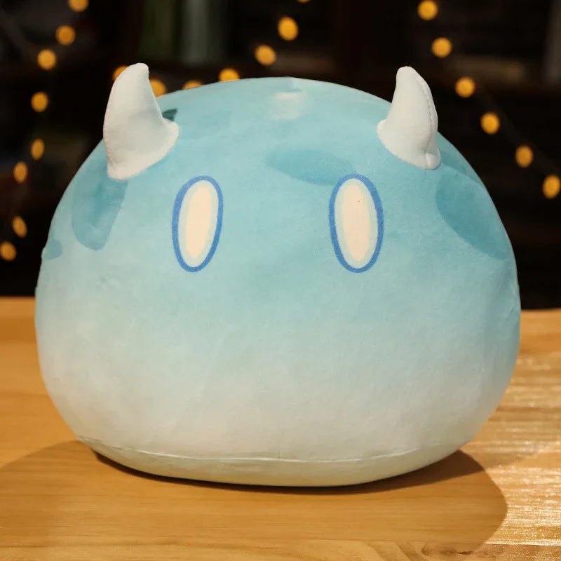 Genshin Impact Elemental Slime Plush Pillow - Soft Stuffed Cushion Collectible Gift, 7 Elements and 2 Sizes Water