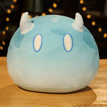Genshin Impact Elemental Slime Plush Pillow - Soft Stuffed Cushion Collectible Gift, 7 Elements and 2 Sizes Water