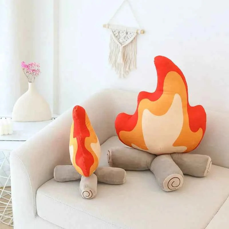 30/45cm Fashion Simulation Bonfire Plush Toy Soft Stuffed Cartoon Fire Doll Creative Home Living Room Pillow Cushion Decor Gift