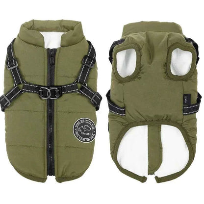 Waterproof Winter Dog Jacket & Fleece Vest with Built-in Harness - for Small to Large Dogs