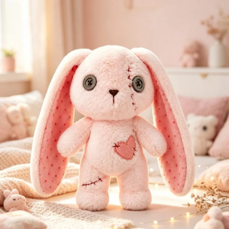 Kawaii Halloween Ghost Cat & Long-Eared Rabbit Plush – 20 cm Pink 20 cm (7.9 in)