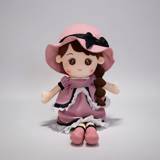 Kawaii Plush Girl Doll – Soft Stuffed Doll Toy for Kids and Decor Pink