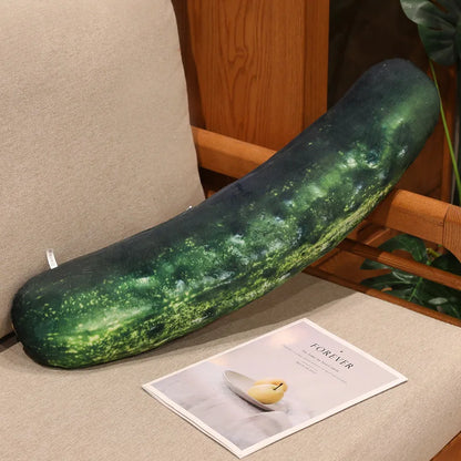 Kawaii Simulation Vegetable Plush Pillow - Funny Stuffed Corn Cucumber Okra Mushroom Sleep Cushion and Gift, 70cm Cucumber 70cm (27.6")