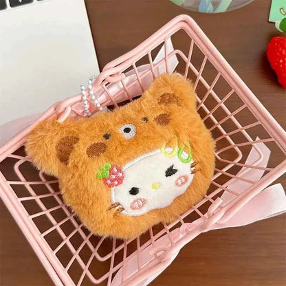 Creative Kawaii Anime Sanrio Hello Kitty Plush Keychain Cute Backpack Pendant Decoration Accessories Soft Stuffed Doll Toy Gifts