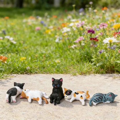 5-Pack Cute Healing Cat Monitor Decoration - Kawaii Screen