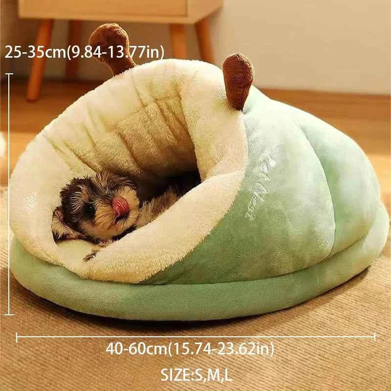 Cute Slippers Shaped Dog Bed (Up to 23.6 in) - Warm Breathable Small Dog Kennel