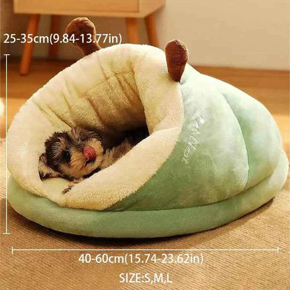 Cute Slippers Shaped Dog Bed (Up to 23.6 in) - Warm Breathable Small Dog Kennel