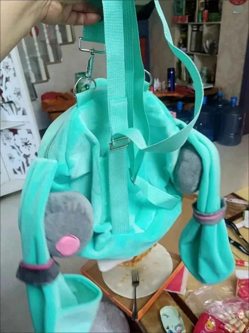 Kawaii Hatsune Miku Plush Backpack (15.7 in) - Cute Anime Girl Knapsack & Student Gift