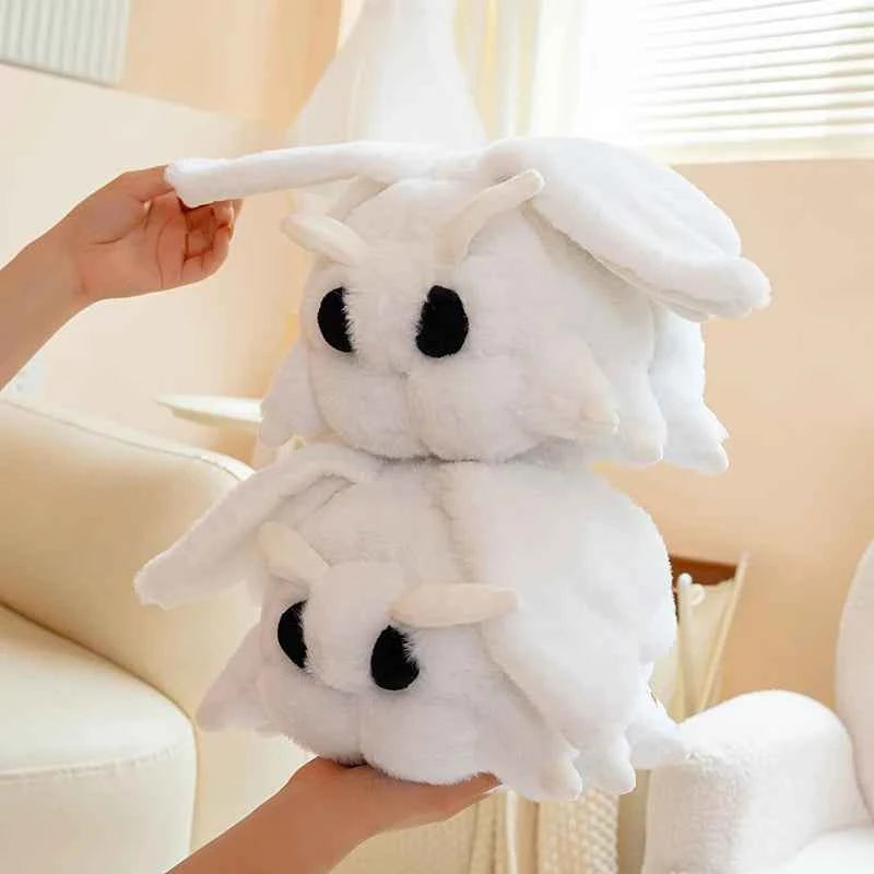 Kawaii White Moth Plush Doll - Soft Stuffed Night Butterfly Pillow Toy and Gift, 26cm