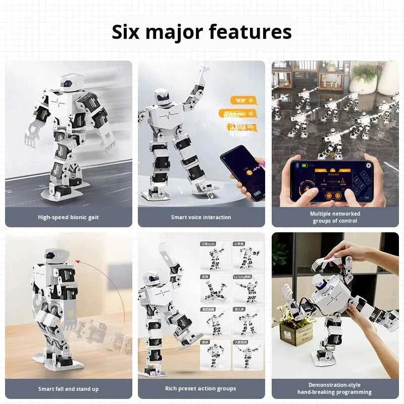 H5S Humanoid Dance Robot – 16-Servo Bipedal Bionic Robot with 40+ Dance Moves & Educational Programming