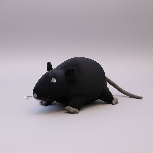 Lifelike Mouse Plush Toy – Soft Stuffed Animal Pillow (7.9"-23.6") Black