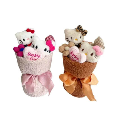Hello Kitty Plush Bouquet (9.4 in) - Cute Anime Stuffed Doll Collectible Gift