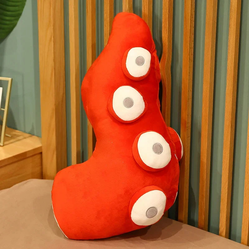 New Simulated Octopus Tentacles Plush Throw Pillows Soft Warm Hands and Feet Tentacles Dolls Funny Room Decor Gifts for Kids red 30X55cm