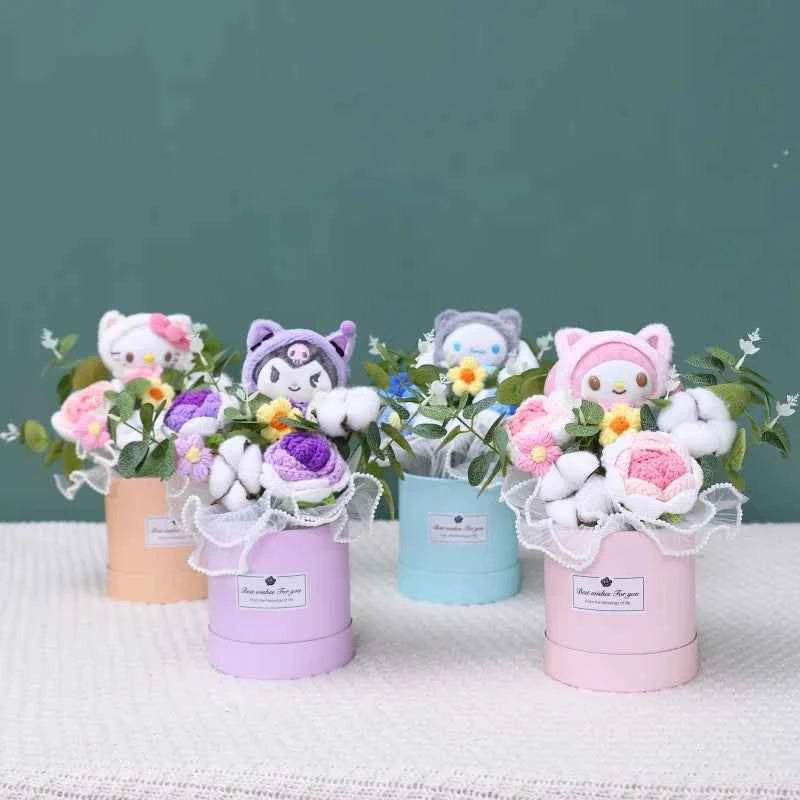 Sanrio Plush Bouquet (11.8-13.8 in) - My Melody/Kuromi/Cinnamoroll Hug Bucket Gift