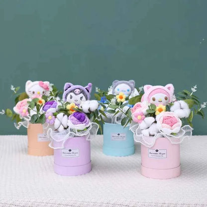 Sanrio Plush Bouquet (11.8-13.8 in) - My Melody/Kuromi/Cinnamoroll Hug Bucket Gift