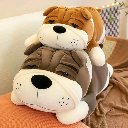 Kawaii Shar Pei Dog Plush Pillow - Super Soft Stuffed Sleep Pillow and Cuddle Toy Gift, 2 Colors and 3 Sizes