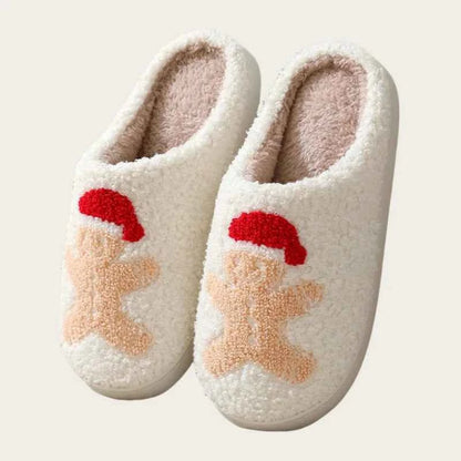 Lovely Winter Christmas Plush Slides - Unisex Non-slip Warm Flat Indoor Shoes