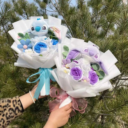 Super Soft Anime Stitch Plush Bouquet (11.0-13.8 in) - Stuffed Doll Gift