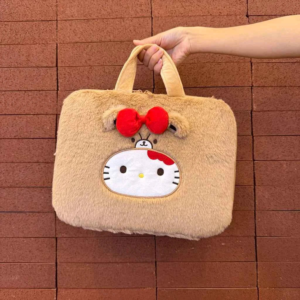 Hello Kitty Plush Laptop Bag with Handle - Protective Case for Notebook Computer (13-16 inches)