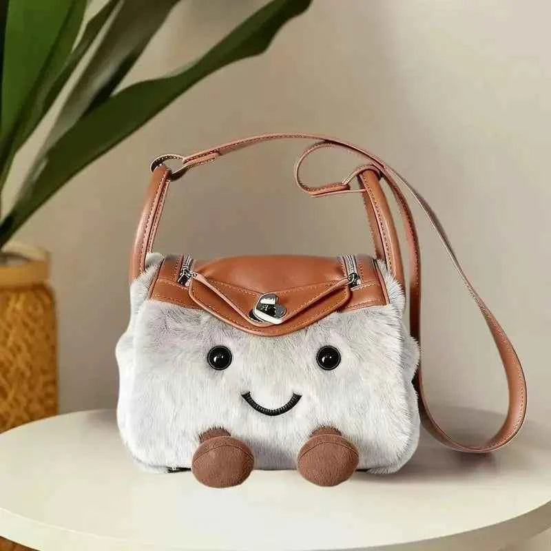 Cute Plush Doll Tote Bag – Large Capacity Kawaii Shoulder Bag