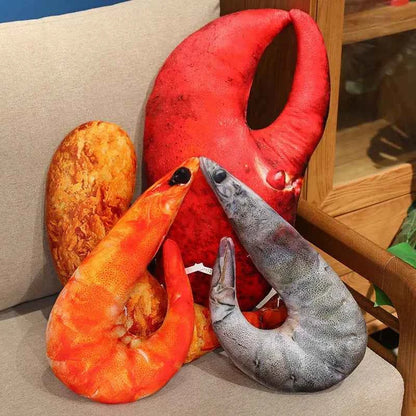 Kawaii Lobster & Crayfish Plush Toy – Lifelike Stuffed Shrimp Pillow Doll (4 Colors, 40–60cm)