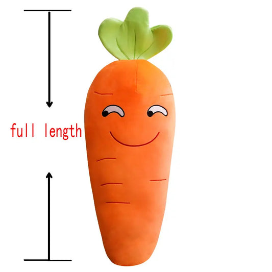 Smile Carrot Plush Pillow – Cute Vegetable Stuffed Toy