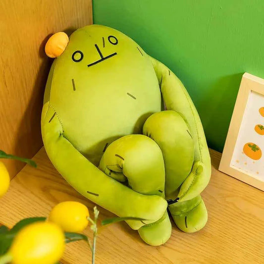 Funny Long Leg Cactus Frog Plush Toy – Cute Frog Stuffed Animal Pillow Green