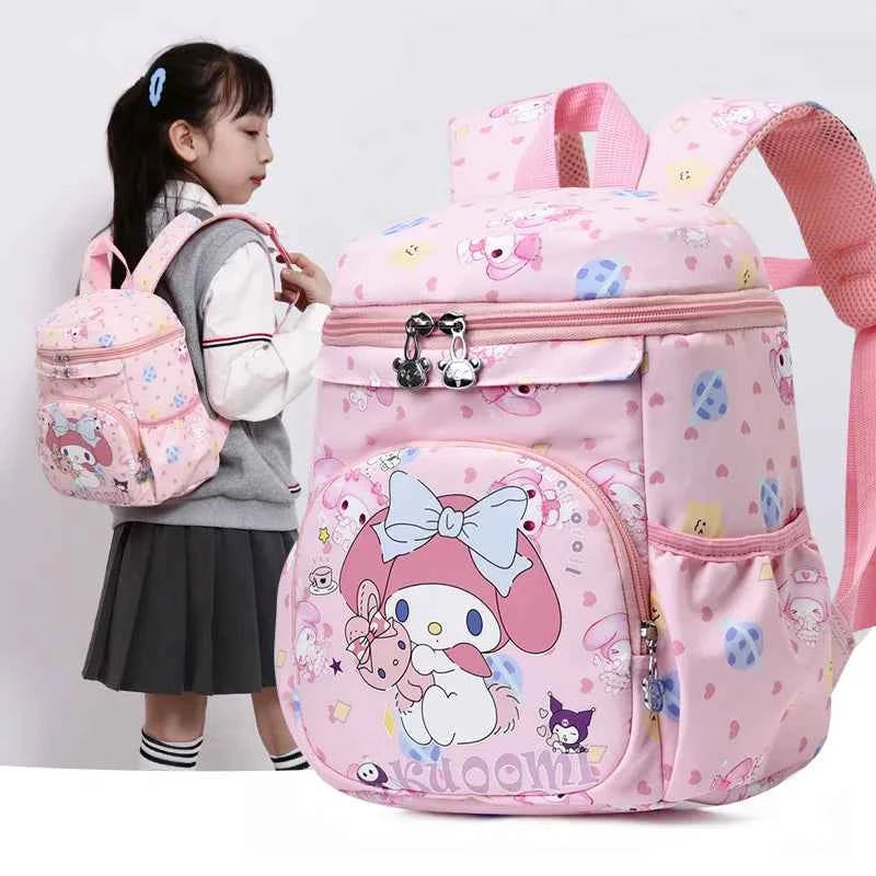 Kuromi Hello Kitty Orthopedic Backpack - Cartoon Kindergarten Schoolbags (9x4.7x6.3 inches)