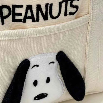 Snoopy Canvas Shoulder Bag – Large Capacity Multi-Pocket Handbag