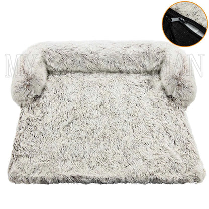 Washable blanket Sofa cover Large dog bed Sofa plush dog pet House sofa cushion plush warm kennel pet cat puppy cushion. Winter
