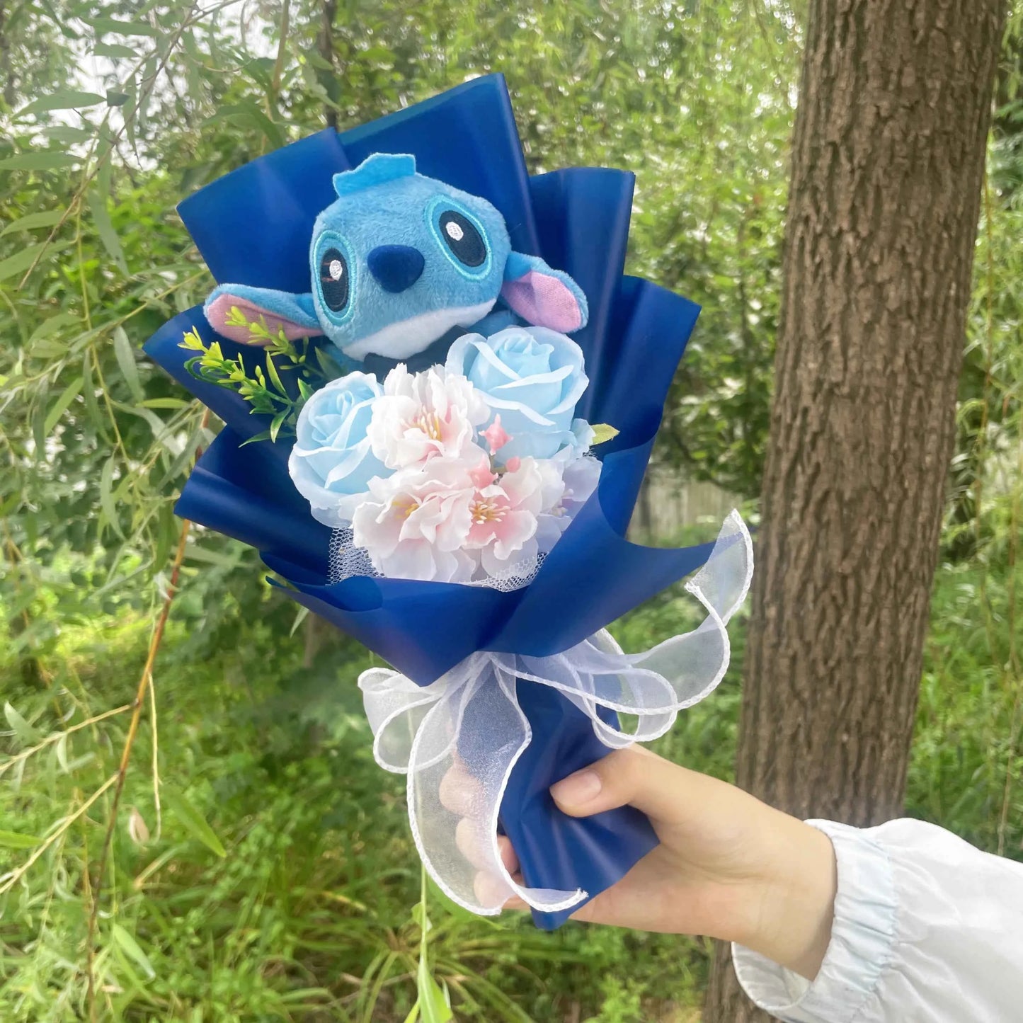 Super Soft Anime Stitch Plush Bouquet (11.0-13.8 in) - Stuffed Doll Gift