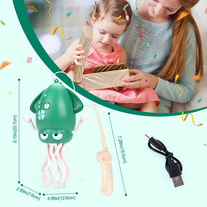 Kawaii Electronic Dancing Squid Toy – LED Light & Music Interactive Robot Lantern (7 Colors)