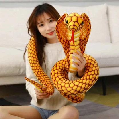 Realistic Snake Plush Toy – Giant Cobra Stuffed Animal Pillow