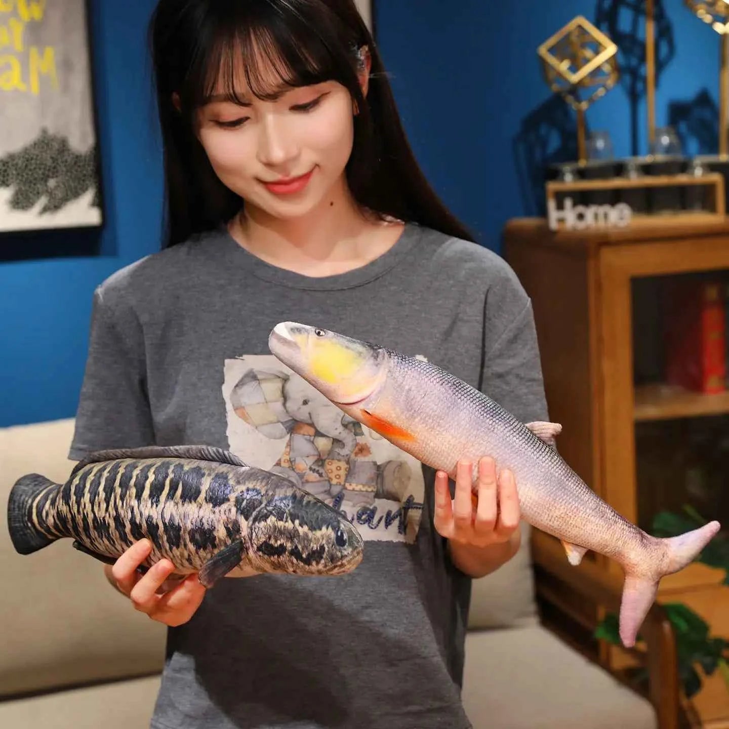 Realistic Carp Plush Pillow – Kawaii Fish Stuffed Animal Cushion