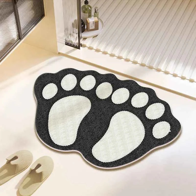 Cute Bear Claw Bathroom Carpet Absorbent Non Slip Foot Mat FLR-2