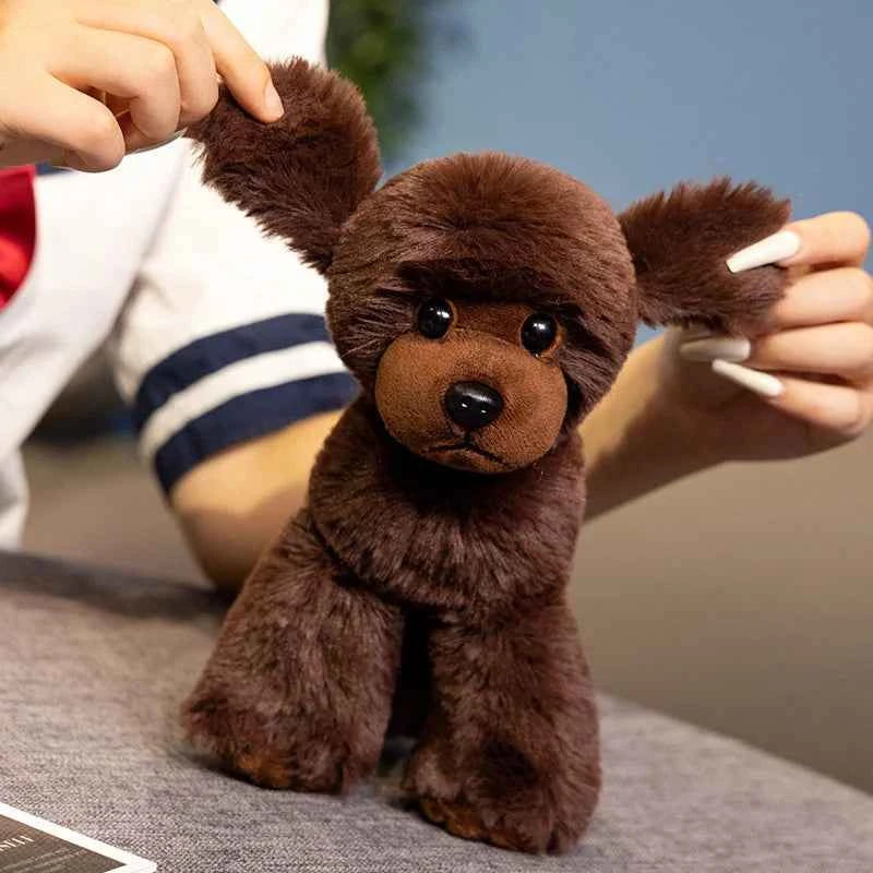 Kawaii Lifelike Poodle Plush Doll - Soft Stuffed Realistic Puppy Toy and Gift in 2 Colors, 20cm and 32cm