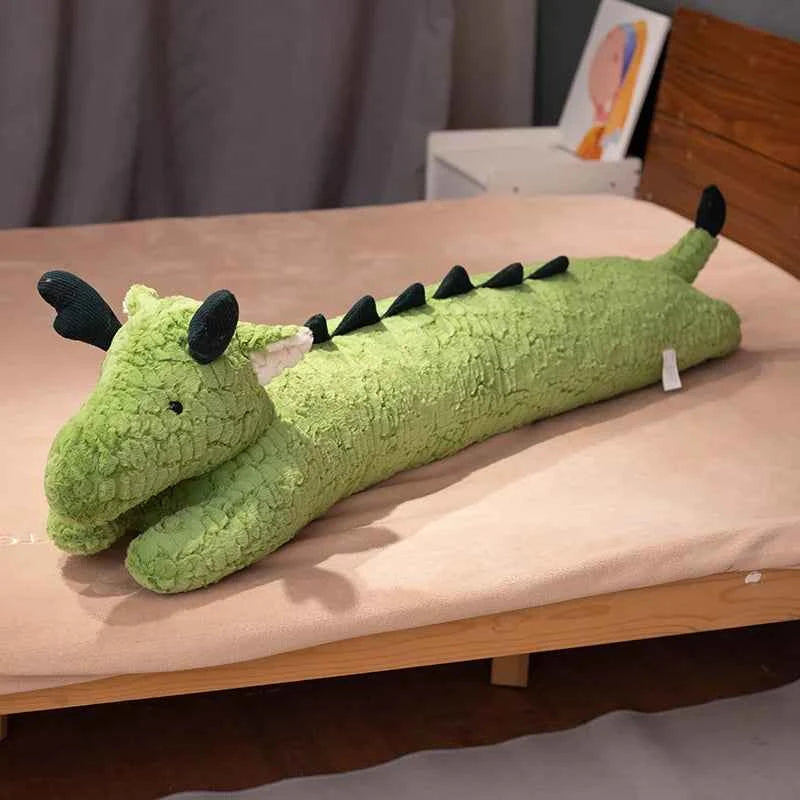 Kawaii Long Gaint Curly Animal Bunny Plush Pillow Doll Bear Green dragon