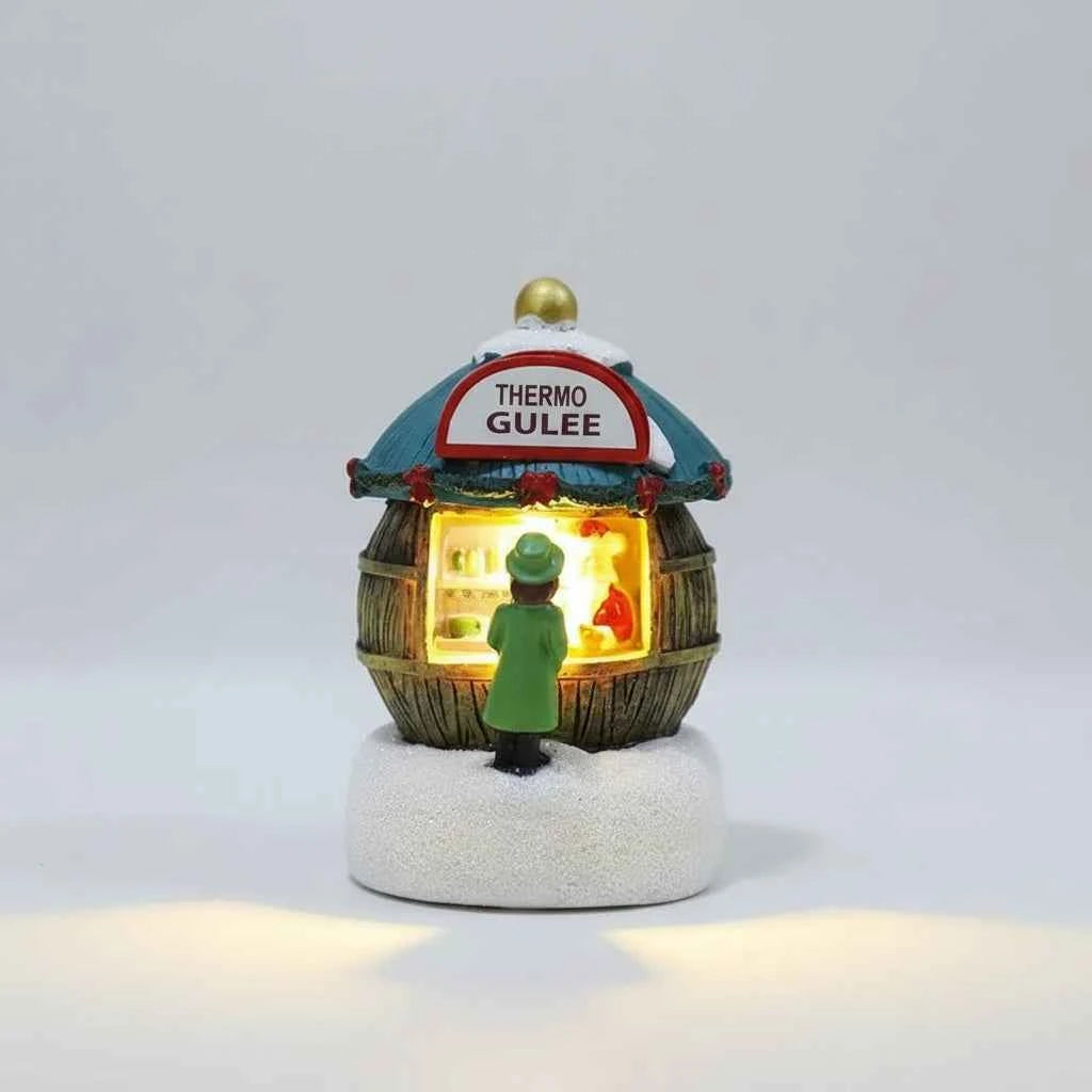 Luminous LED Resin Christmas House - Snowman Santa Shop Micro Landscape Ornament