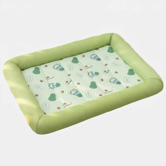 Cooling Pet Bed Mat for Dogs & Cats – Breathable Waterproof Anti-Slip Square Sleeping Pad (2 Colors, S–XL) Green