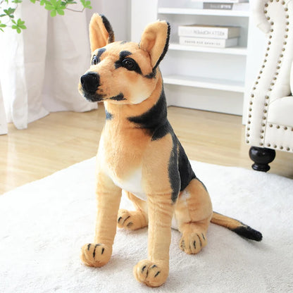 Realistic Sitting Dog Plush Toy – Rottweiler, Beagle, German Shepherd & Dalmatian Shepherd Dog