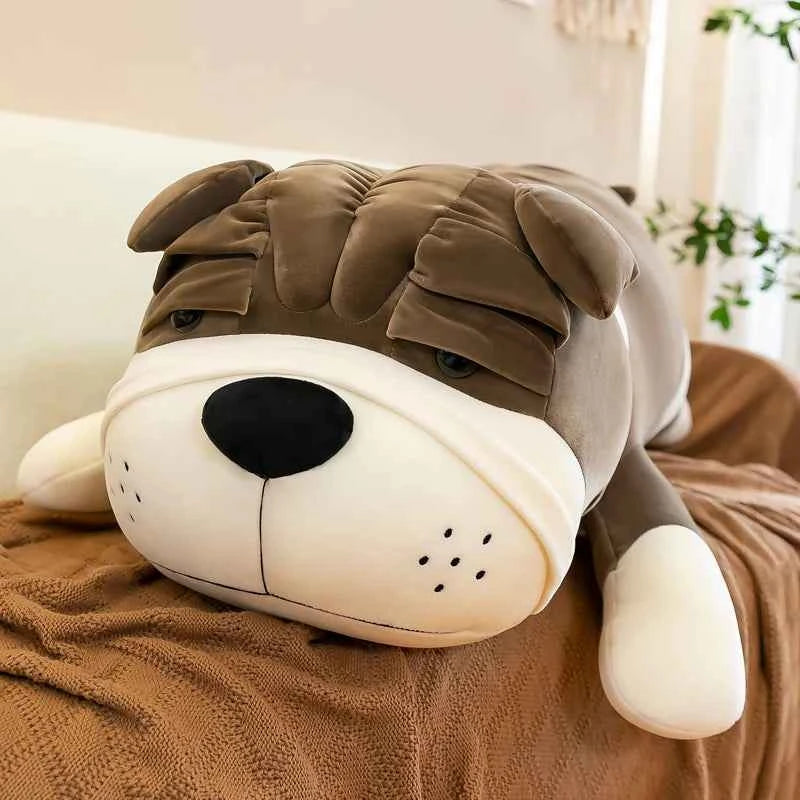 Kawaii Shar Pei Dog Plush Pillow - Super Soft Stuffed Sleep Pillow and Cuddle Toy Gift, 2 Colors and 3 Sizes
